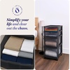 image:imageHOMZ Drawer Tower 4Tier Storage Cart with Removable Wheels Black FrameAll Black