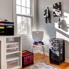 image:imageHOMZ Drawer Tower 4Tier Storage Cart with Removable Wheels Black FrameAll Black
