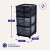 image:imageHOMZ Drawer Tower 4Tier Storage Cart with Removable Wheels Black FrameAll Black