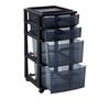 image:imageHOMZ Drawer Tower 4Tier Storage Cart with Removable Wheels Black FrameBlack
