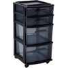 image:imageHOMZ Drawer Tower 4Tier Storage Cart with Removable Wheels Black FrameBlack
