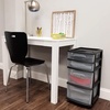 image:imageHOMZ Drawer Tower 4Tier Storage Cart with Removable Wheels Black FrameClearBlack