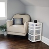 image:imageHOMZ Drawer Tower 4Tier Storage Cart with Removable Wheels Black FrameWhite