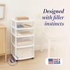 image:imageHOMZ Drawer Tower 4Tier Storage Cart with Removable Wheels Black FrameWhite