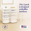 image:imageHOMZ Drawer Tower 4Tier Storage Cart with Removable Wheels Black FrameWhite