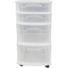 image:imageHOMZ Drawer Tower 4Tier Storage Cart with Removable Wheels Black FrameWhite