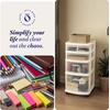 image:imageHOMZ Drawer Tower 4Tier Storage Cart with Removable Wheels Black FrameWhite