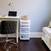image:imageHOMZ Drawer Tower 4Tier Storage Cart with Removable Wheels Black FrameWhite