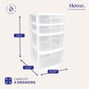 image:imageHOMZ Drawer Tower 4Tier Storage Cart with Removable Wheels Black FrameWhite