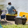 image:imageHOMZ Durabilt Plastic Storage Bins with Lids 27 Gal BlackYellow 2 PackBlack