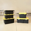 image:imageHOMZ Durabilt Plastic Storage Bins with Lids 27 Gal BlackYellow 2 PackBlack BaseYellow Lid