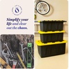 image:imageHOMZ Durabilt Plastic Storage Bins with Lids 27 Gal BlackYellow 2 PackBlack BaseYellow Lid