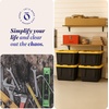 image:imageHOMZ Durabilt Plastic Storage Bins with Lids 27 Gal BlackYellow 2 PackBlack BaseYellow Lid