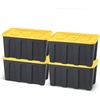 image:imageHOMZ Durabilt Plastic Storage Bins with Lids 27 Gal BlackYellow 2 PackBlack BaseYellow Lid