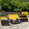 image:imageHOMZ Durabilt Plastic Storage Bins with Lids 27 Gal BlackYellow 2 PackBlack BaseYellow Lid