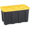 image:imageHOMZ Durabilt Plastic Storage Bins with Lids 27 Gal BlackYellow 2 PackBlack BaseYellow Lid