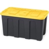 image:imageHOMZ Durabilt Plastic Storage Bins with Lids 27 Gal BlackYellow 2 PackBlack BaseYellow Lid