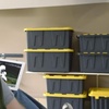 image:imageHOMZ Durabilt Plastic Storage Bins with Lids 27 Gal BlackYellow 2 PackBlack BaseYellow Lid