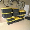 image:imageHOMZ Durabilt Plastic Storage Bins with Lids 27 Gal BlackYellow 2 PackBlack BaseYellow Lid