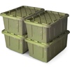 image:imageHOMZ Durabilt Plastic Storage Bins with Lids 27 Gal BlackYellow 2 PackCamo Green