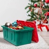 image:imageHOMZ Durabilt Plastic Storage Bins with Lids 27 Gal BlackYellow 2 PackGreen BaseRed Lid
