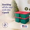 image:imageHOMZ Durabilt Plastic Storage Bins with Lids 27 Gal BlackYellow 2 PackGreen BaseRed Lid