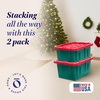 image:imageHOMZ Durabilt Plastic Storage Bins with Lids 27 Gal BlackYellow 2 PackGreen BaseRed Lid