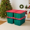image:imageHOMZ Durabilt Plastic Storage Bins with Lids 27 Gal BlackYellow 2 PackGreen BaseRed Lid
