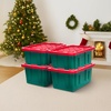 image:imageHOMZ Durabilt Plastic Storage Bins with Lids 27 Gal BlackYellow 2 PackGreen BaseRed Lid