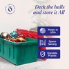 image:imageHOMZ Durabilt Plastic Storage Bins with Lids 27 Gal BlackYellow 2 PackGreen BaseRed Lid