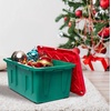 image:imageHOMZ Durabilt Plastic Storage Bins with Lids 27 Gal BlackYellow 2 PackGreen BaseRed Lid