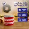 image:imageHOMZ Holiday Storage 24 Clear Plastic Wreath Container Red 3 PackRed