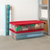 image:imageHOMZ Holiday Tote Plastic Storage Bin with Lid 41 Qt ClearRed 2 Pack2 Pack