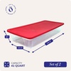 image:imageHOMZ Holiday Tote Plastic Storage Bin with Lid 41 Qt ClearRed 2 Pack2 Pack