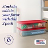 image:imageHOMZ Holiday Tote Plastic Storage Bin with Lid 41 Qt ClearRed 2 Pack2 Pack
