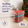 image:imageHOMZ Holiday Tote Plastic Storage Bin with Lid 41 Qt ClearRed 2 Pack41 QT 4 Pack