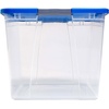 image:imageHOMZ Secure Latch Clear Plastic Storage Organizer Bins 15 Quart 4 PackBlue Lid