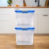 image:imageHOMZ Secure Latch Clear Plastic Storage Organizer Bins 15 Quart 4 PackBlue Lid
