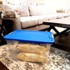 image:imageHOMZ Secure Latch Clear Plastic Storage Organizer Bins 15 Quart 4 PackBlue Lid