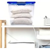 image:imageHOMZ Secure Latch Clear Plastic Storage Organizer Bins 15 Quart 4 PackBlue Lid