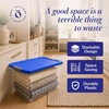 image:imageHOMZ Secure Latch Clear Plastic Storage Organizer Bins 15 Quart 4 PackBlue Lid
