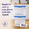 image:imageHOMZ Secure Latch Clear Plastic Storage Organizer Bins 15 Quart 4 PackBlue Lid