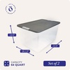 image:imageHOMZ Secure Latch Clear Plastic Storage Organizer Bins 15 Quart 4 PackGray Lid