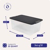 image:imageHOMZ Secure Latch Clear Plastic Storage Organizer Bins 15 Quart 4 PackGray Lid