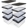 image:imageHOMZ Secure Latch Clear Plastic Storage Organizer Bins 15 Quart 4 PackGray Lid