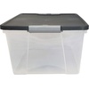 image:imageHOMZ Secure Latch Clear Plastic Storage Organizer Bins 15 Quart 4 PackGray Lid