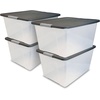 image:imageHOMZ Secure Latch Clear Plastic Storage Organizer Bins 15 Quart 4 PackGray Lid