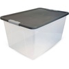 image:imageHOMZ Secure Latch Clear Plastic Storage Organizer Bins 15 Quart 4 PackGray Lid