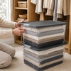 image:imageHOMZ Secure Latch Clear Plastic Storage Organizer Bins 15 Quart 4 PackGray Lid