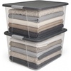 image:imageHOMZ Secure Latch Clear Plastic Storage Organizer Bins 15 Quart 4 PackGray Lid